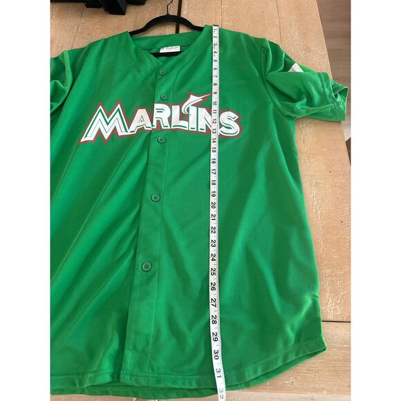 Miami Marlins stunning green jersey with Mexican flag mint condition Sz XL - Picture 7 of 7